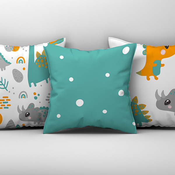 3 Capas De Almofada 45cm Decoração Cama Infantil Dino