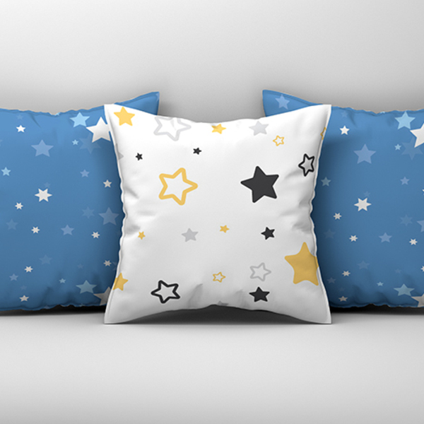 3 Capas De Almofada 45cm Decoração Cama Infantil Estrelas