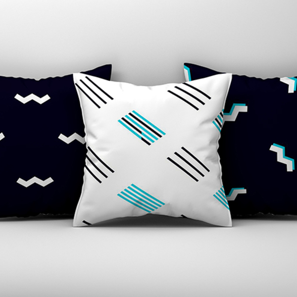 3 Capas De Almofada 45cm Decoração Cama Sofá Geométrico