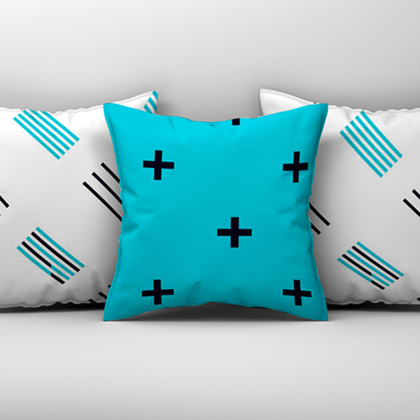 3 Capas De Almofada 45cm Decoração Cama Sofá Geométrico