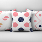 3 Capas De Almofada 45cm Decoração Cama Sofá Geométrico