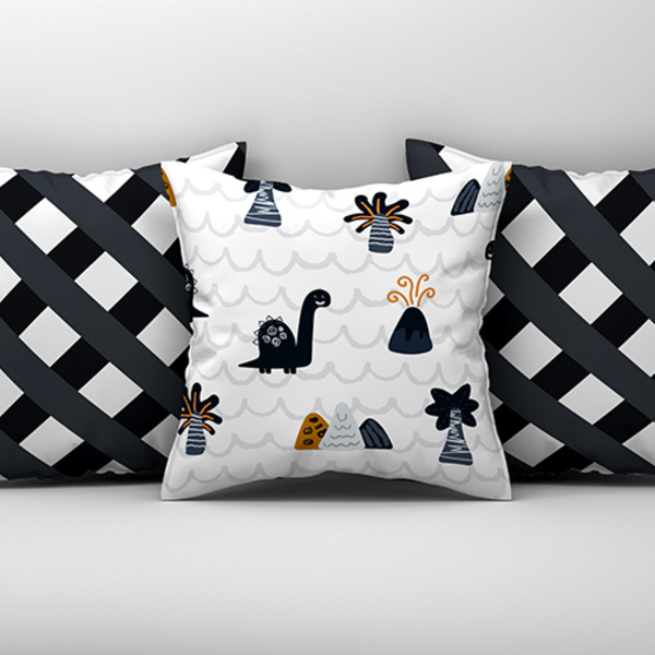 3 Capas De Almofada 45cm Decoração Cama Sofá Infantil Dino 4