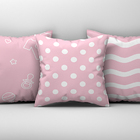 3 Capas De Almofada 45cm Decoração Cama Sofá Rosa