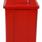 3 Cesto Quadrado Com Tampa Vai E Vem 60 Litros Vermelho