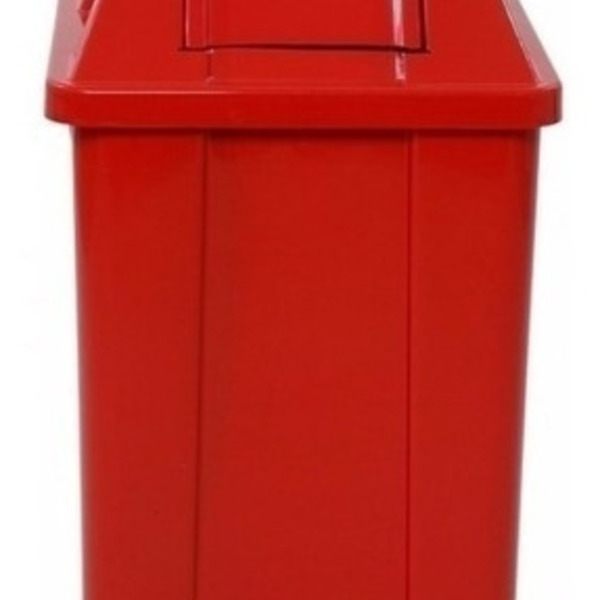 3 Cesto Quadrado Com Tampa Vai E Vem 60 Litros Vermelho