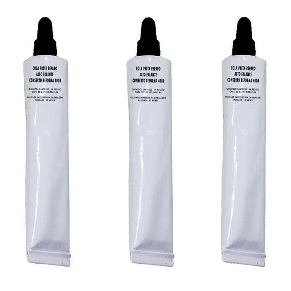 3 Colas Preta Reparo Alto Falante Conserto Reforma 40gr