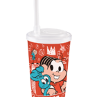 3 Copo Infantil 300 Ml Tampa Canudo Turma Da Mônica Bezavel