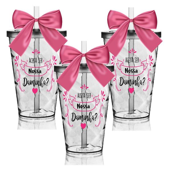 3 Copos Convite Twister 700 Ml Personalizados Para Daminha