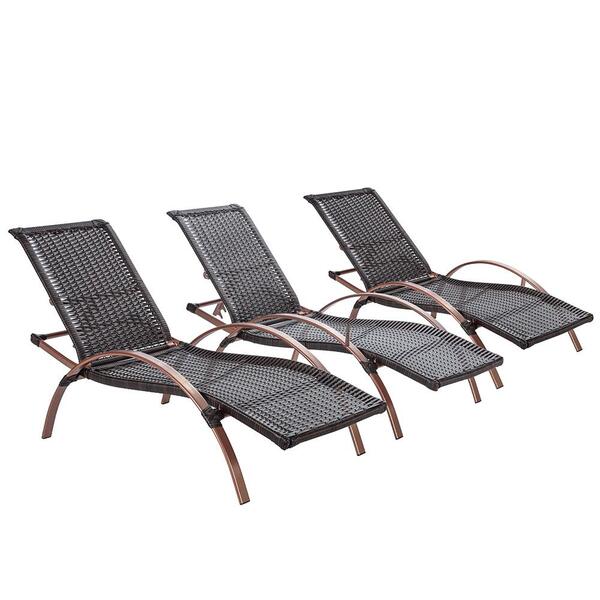 Conjunto3 Espreguicadeira Reclinavel Ipanema Pedra Ferro Edicula Varanda Rose Piscina Aluminio Leroy Merlin