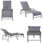 3 Espreguiçadeiras Catar E 3 Mesas Garden Corda Náutica Cor M