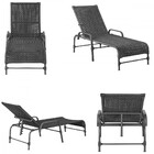 3 Espreguiçadeiras Catar E 3 Mesas Garden Corda Náutica Cor P