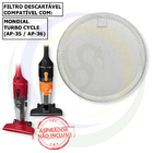 3 Filtro Descartável Para Aspirador De Pó Mondial Turbo Cycle