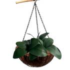 3 Folhas De Orquídea Artificial Phalaenopsis 26x35cm Verde Co