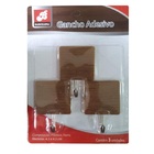 3 Ganchos De Parede 4.3x4.3cm Adesivo Suporta 3kg Em Azulejo
