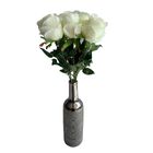 3 Hastes De Rosas Artificiais Branca Com Toque Romântico Para