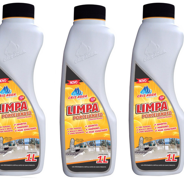 3 Limpa Porcelanato 1 Litro Cris Água