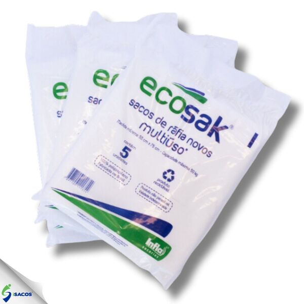 3 Pacotes - Pacote Ecosak C/ 05 Sacos De Ráfia 50x75