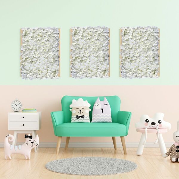 3 Painéis de Florais 60x40cm Parede de Flores Artificiais Fes