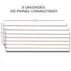 3 Painel Canaletado Mdf 2,44mt X 61cm Branco + 100 Ganchos 20