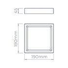 3 Painel De Led Stella Quadrado Deep De Sobrepor Recuado 17w