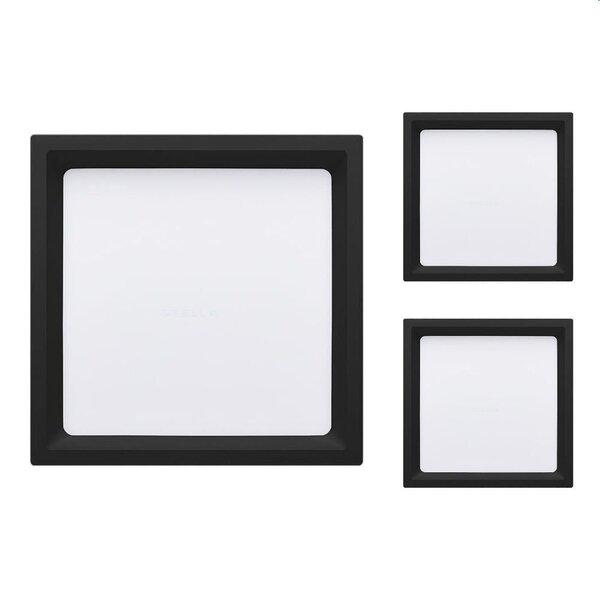 3 Painel De Led Stella Quadrado Deep De Sobrepor Recuado 17w