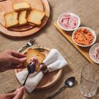 3 Peças E Bandeja Wolff Bambu Branco Matt De Porcelana 32cm