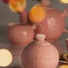 3 Peças Wolff Butterfly De Porcelana Rosa