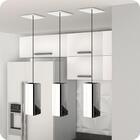 3 Pendentes Industrial Inox Quadrado Moderno Luminária Elg