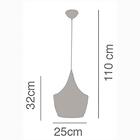 3 Pendentes Lustre 110x25x25 Alumínio Branco E Dourado