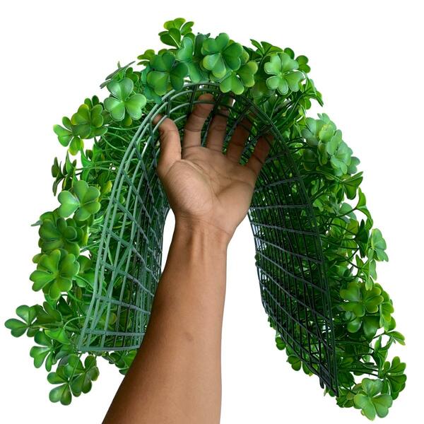 3 Placas De Folhagem Trevo Artificial - Decoração De Painel I