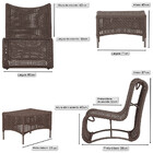 3 Poltronas E Mesa Texas Em Alumínio Pintura Marrom Corda Náu