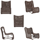 3 Poltronas E Mesa Texas Em Alumínio Pintura Marrom Corda Náu