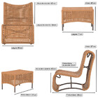 3 Poltronas E Mesa Texas Em Alumínio Pintura Marrom Corda Náu