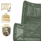 3 Poltronas E Mesa Texas Em Alumínio Pintura Marrom Corda Náu