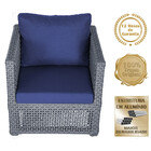 3 Poltronas Madri Alumínio Corda Náutica Estofado 10 Trama Or