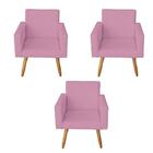 3 Poltronas Sala De Estar Escritório Nina Rosa Bebê