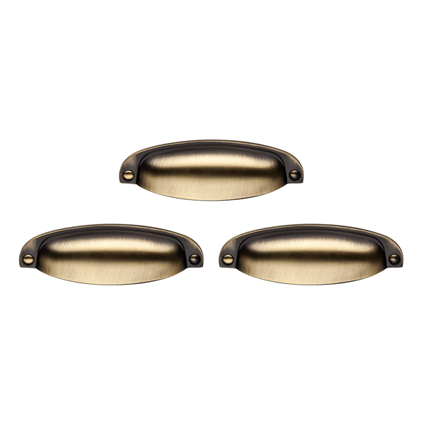 3 Puxadores Ouro Envelhecido Fosco Alto Padrão P/ Armários