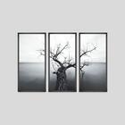 3 Quadros Decor Arvores De Inverno Ii 43x90x2,8 Luven Pre