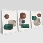 3 Quadros Decorativos Abstr Minimalista 60x90x2,8 Luven Bra