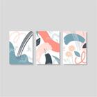 3 Quadros Decorativos Abstrato 2 21x30 Pvc Luven Bra