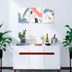 3 Quadros Decorativos Abstrato 2 21x30 Pvc Luven Bra