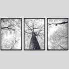 3 Quadros Decorativos Árvores De Inverno 60x90x2,8 Luven Pre