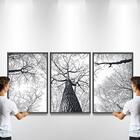 3 Quadros Decorativos Árvores De Inverno 60x90x2,8 Luven Pre