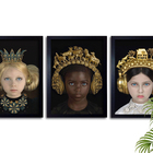 3 Quadros Decorativos Com Moldura E Vidro Premium 60x40 Crian
