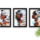 3 Quadros Decorativos Com Moldura Mulher Linda