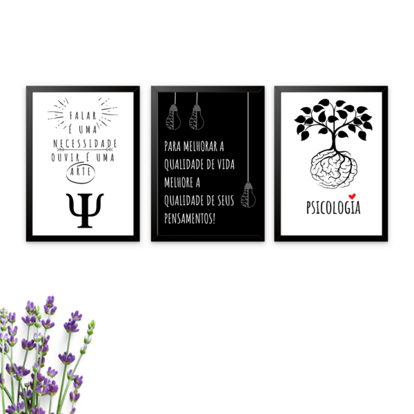 3 Quadros Decorativos Consultório De Psicologia