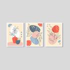 3 Quadros Decorativos Paisag Abstrata 21x30 Pvc Luven Bra