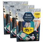 3 Saco A Vácuo Com Cabide Para Roupa Camisa Casaco Organizado