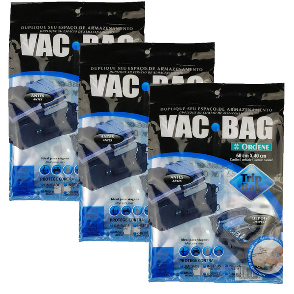 3 Saco a Vácuo Vac Bag Organizador Roupa Casaco Reduz 2x Volu