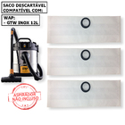 3 Saco Descartável Para Aspirador De Pó Wap Gtw Inox 12